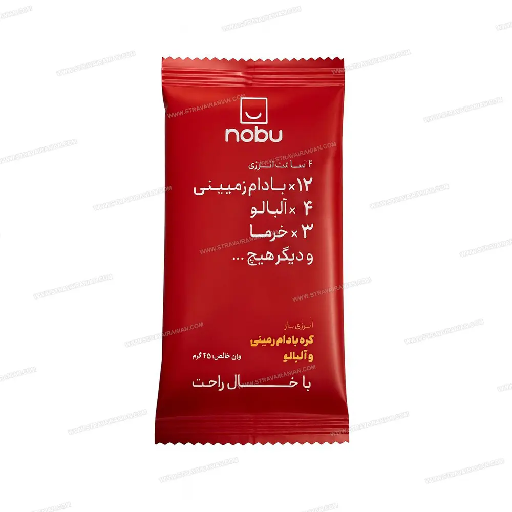 پروتئین بار رژیمی صد درصد طبیعی فاقد گلوتن و موادنگهدارنده کره بادام زمینی و آلبالو نوبو تلاونگ NOBU با بهترین قیمت + خرید آنلاین