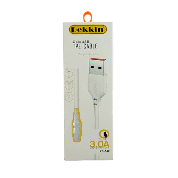 کابل شارژ DEKKIN فست ۳ آمپر — تصویر ۲