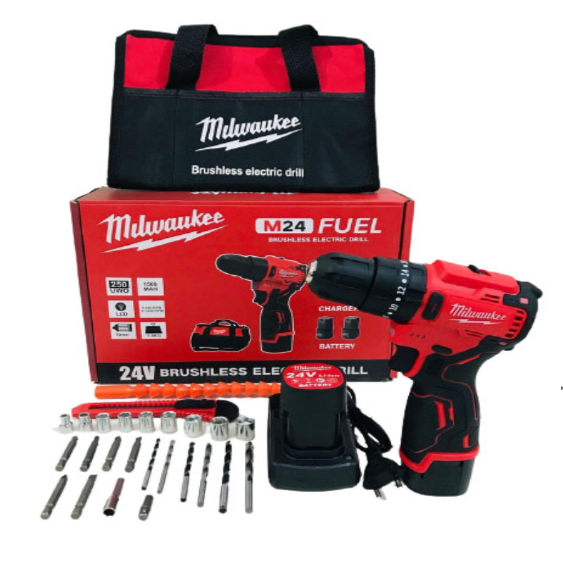 دریل شارژی 24 ولت میلواکی ا Milwaukee Rechargable Drill 24V