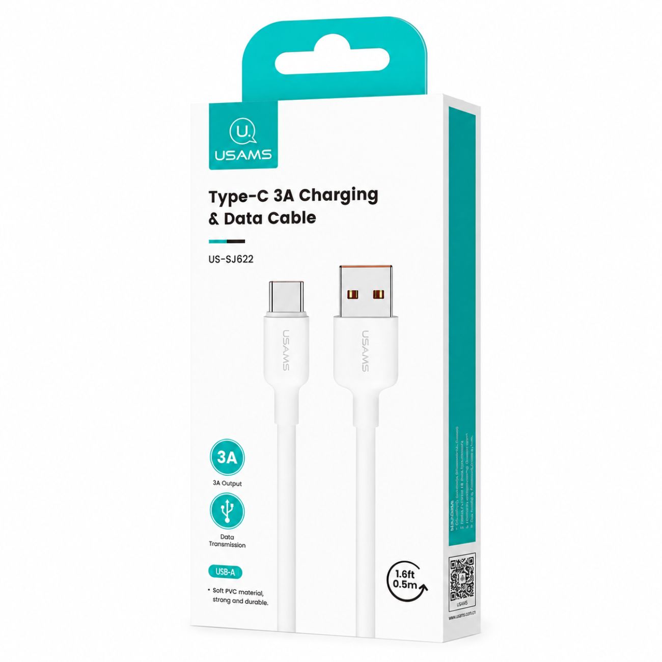 کابل تایپ سی یوسامز USAMS مدل SJ622 با جریان 3 آمپر 0.5 متر — تصویر ۷