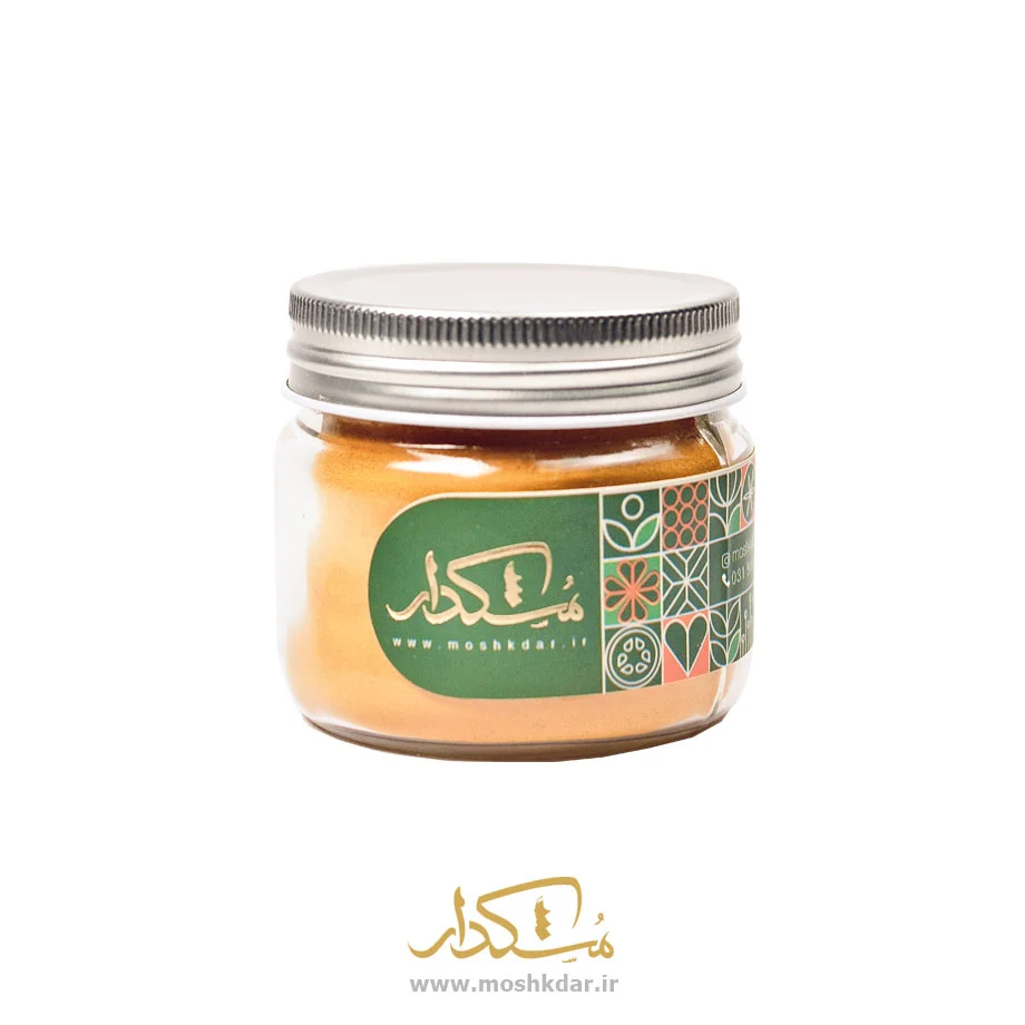 زردچوبه پودر شیشه کوچک 100 گرمی