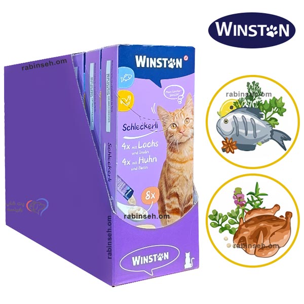 بستنی گربه وینستون طعم مرغ و ماهی 72 عددی