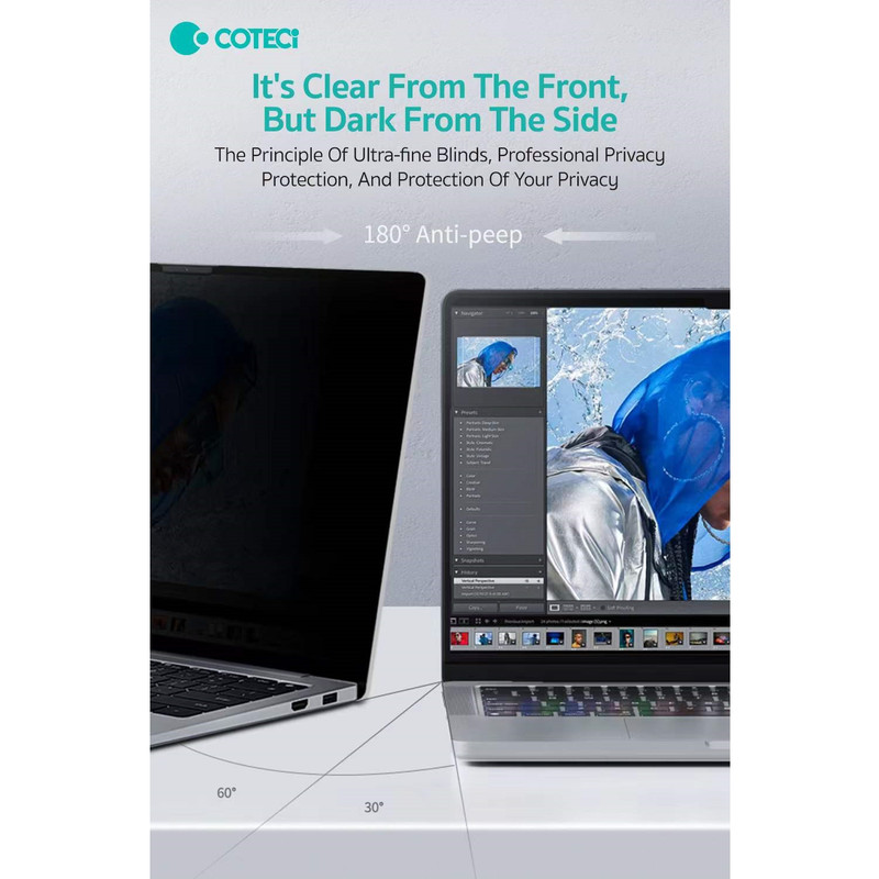 محافظ صفحه نمایش حریم شخصی کوتتسی مدل MB-031 مناسب برای لپ تاپ اپل MacBook Air 13.6 inch A2681(M2) /A3113(M3) /A3240(M4) — تصویر ۵