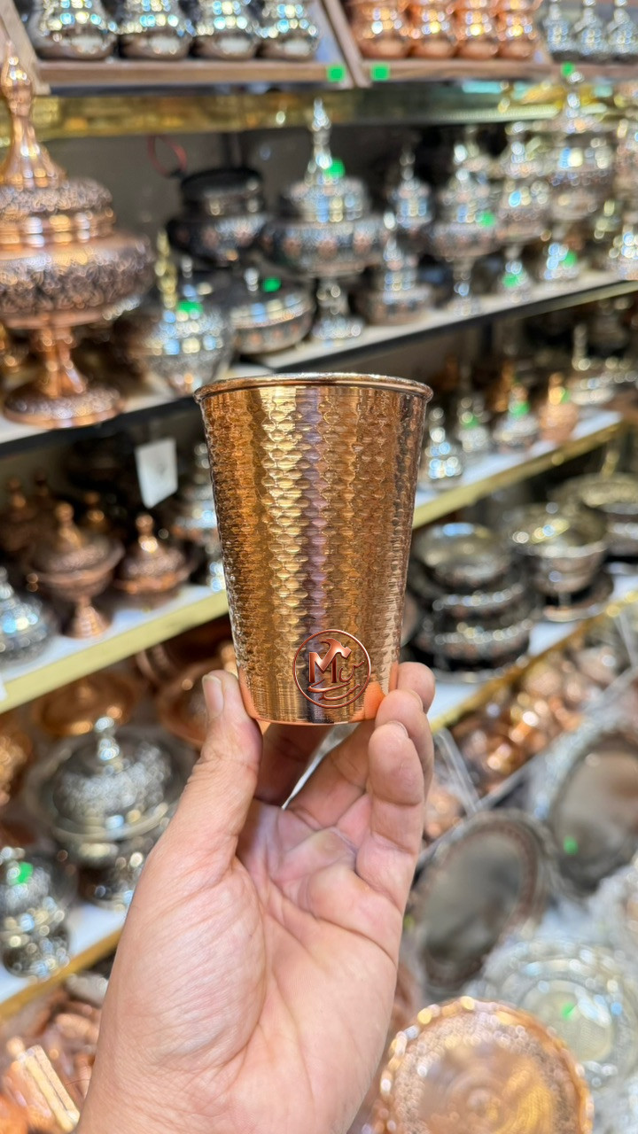 لیوان مسی چکشی بدون دسته