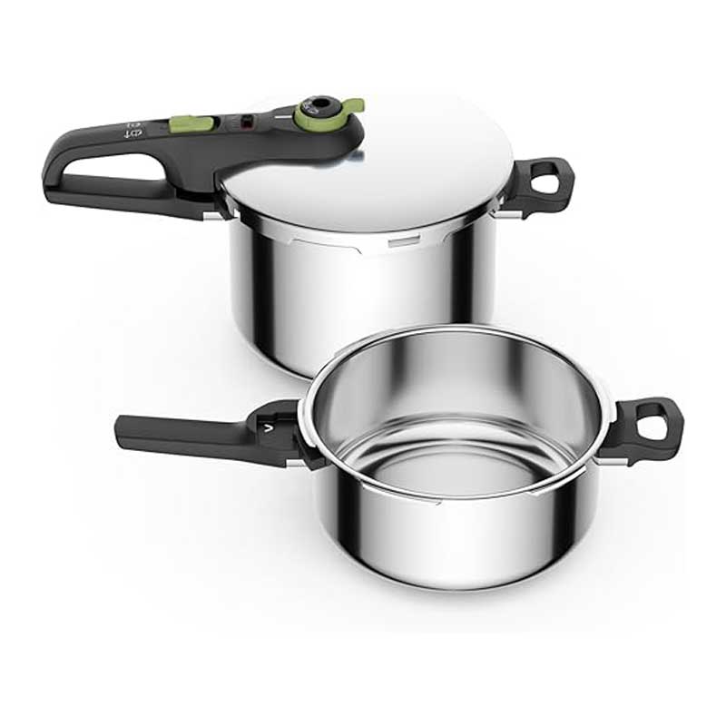 ست زودپز دوقلو تفال Tefal Secure 5 مدل P2544342 – شامل ظرفیتهای ۴ و ۶ لیتر