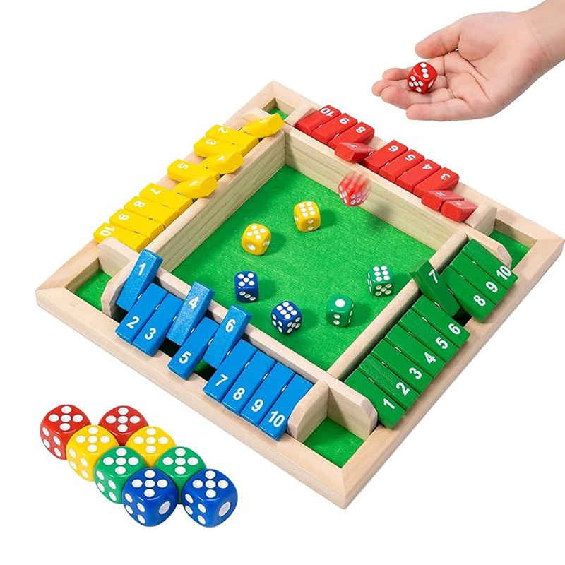 بازی چوبی Shut The Box | بازی ریاضی و تاس برای کودکان و بزرگسالان