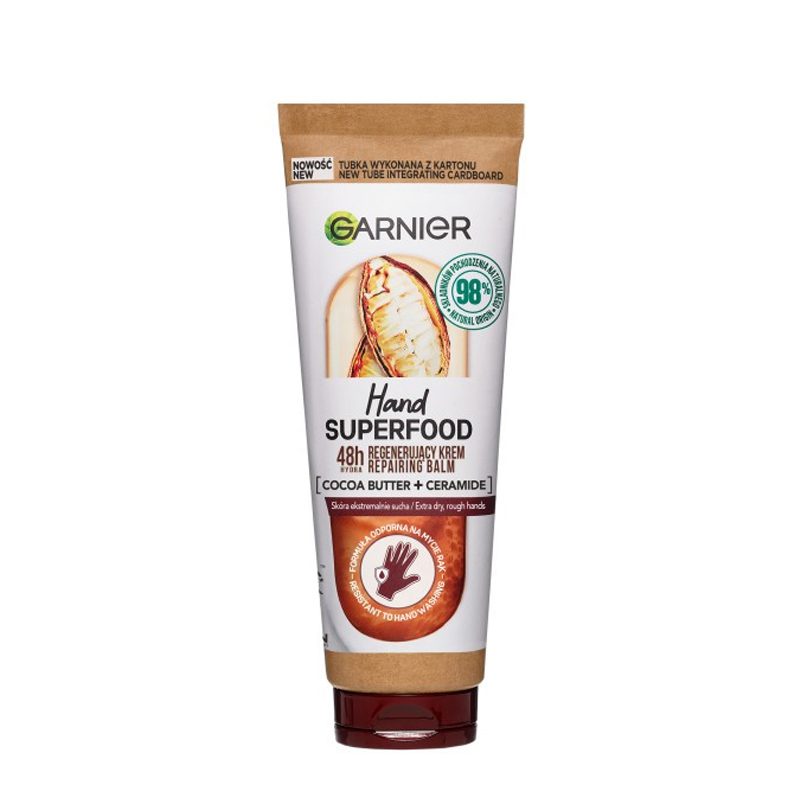 کرم دست گارنیر Garnier سری Hand Superfood مدل کره کاکائو و سرامید حجم 75 میلی لیتر