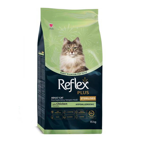 غذای خشک گربه استرلایز هایپوآلرژنیک رفلکس پلاس با طعم مرغ (وزن 15KG) STERILISED HYPOALLERGENIC_REFLEX Plus