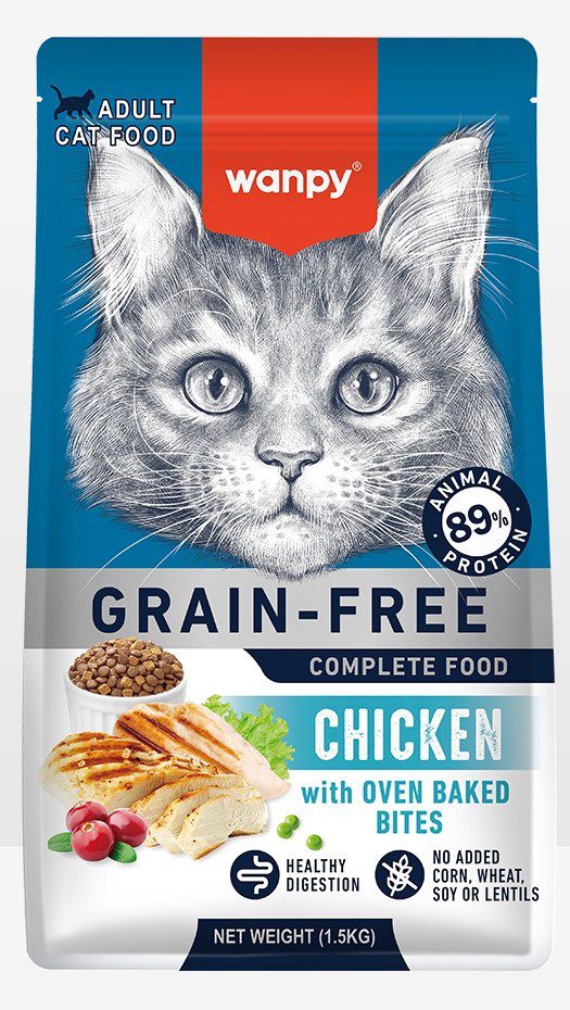 غذای خشک گربه ونپی با طعم مرغ (وزن 1.5KG) Wanpy Grain Free Dry Food For Adult Cat-Chicken
