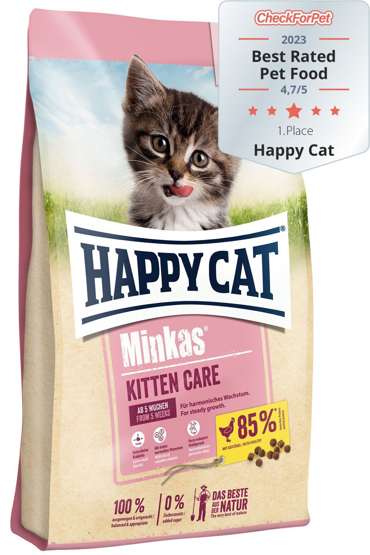 غذای خشک گربه مینکاس کیتن هپی کت (وزن 1.5KG) MINKAS KITTEN CARE_HAPPYCAT — تصویر ۲
