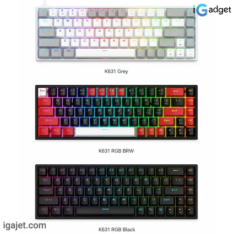کیبورد گیمینگ ردراگون مدل CASTOR K631 | نسخه RGB – BRW – GREY