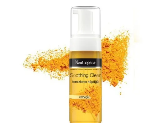 ژل شستشو صورت فوم زردچوبه نیتروژنا neutrogena soothing clear