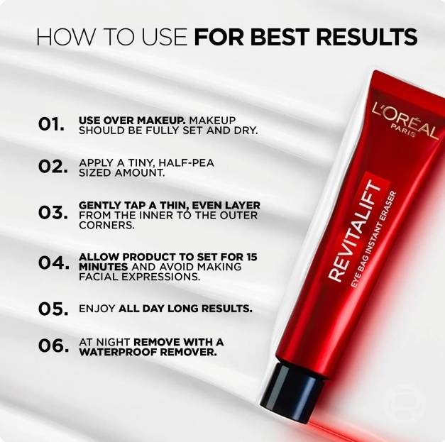 سرم رفع پف دور چشم لورآل Revitalift Laser Eye Bag Instant Eraser — تصویر ۷