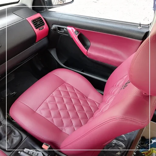 روکش صندلی فولکس واگن گلف Volkswagen مدل لمسه لوزی+گلدوزی برند R-1251) ECCCO) — تصویر ۴
