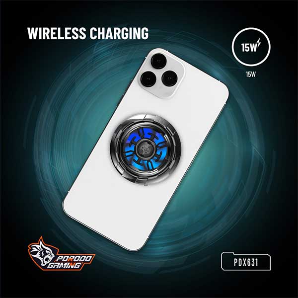 فن خنک کننده مگنتی و شارژ وایرلس موبایل پردودو Porodo Gaming Freezing Semiconductor Charging Magsafe PDX631 — تصویر ۸