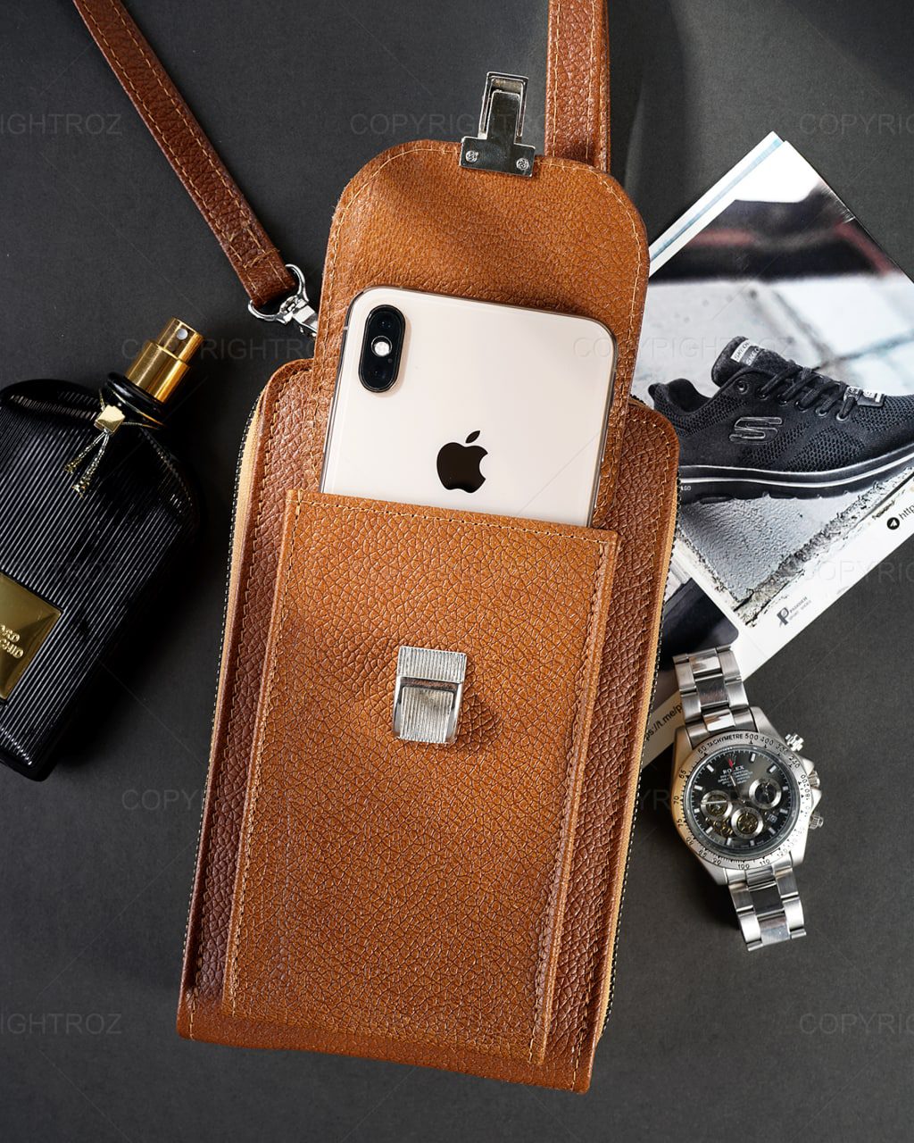 کیف دوشی چرم طبیعی مدل 955 — تصویر ۷