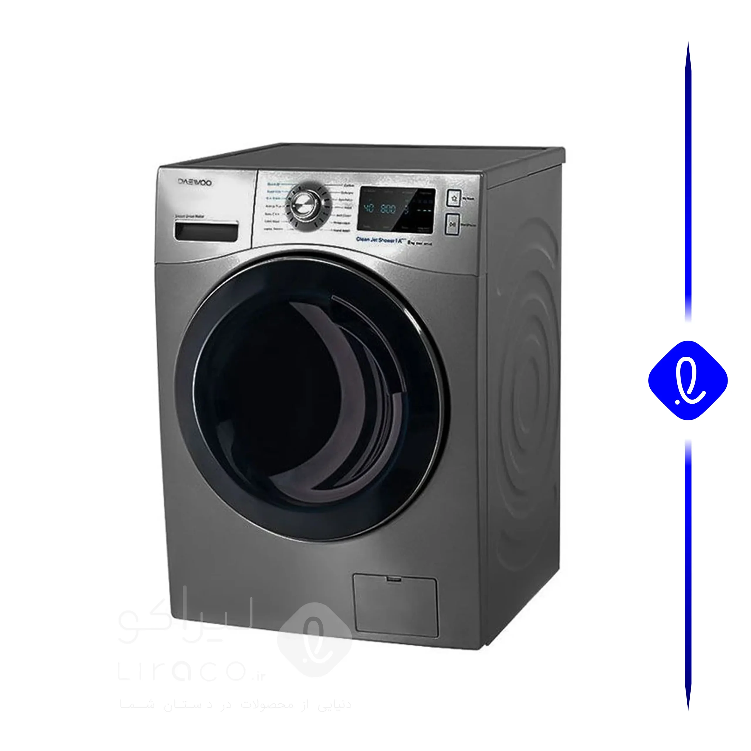 ماشین لباسشویی دوو مدل LM881S ظرفیت ۸ کیلوگرم نقره ای