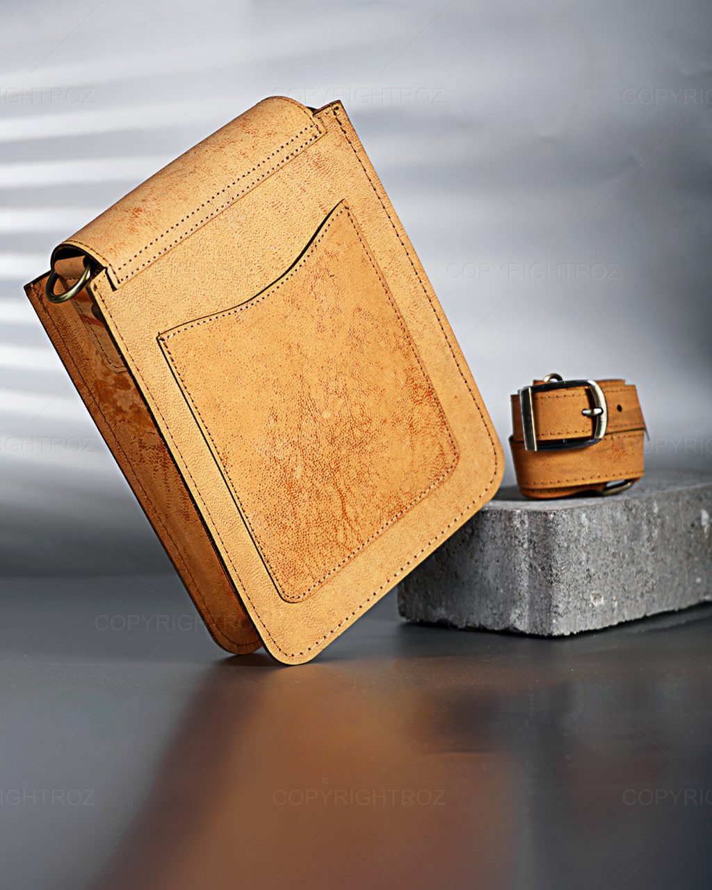 کیف دوشی چرم طبیعی مدل 937 — تصویر ۵