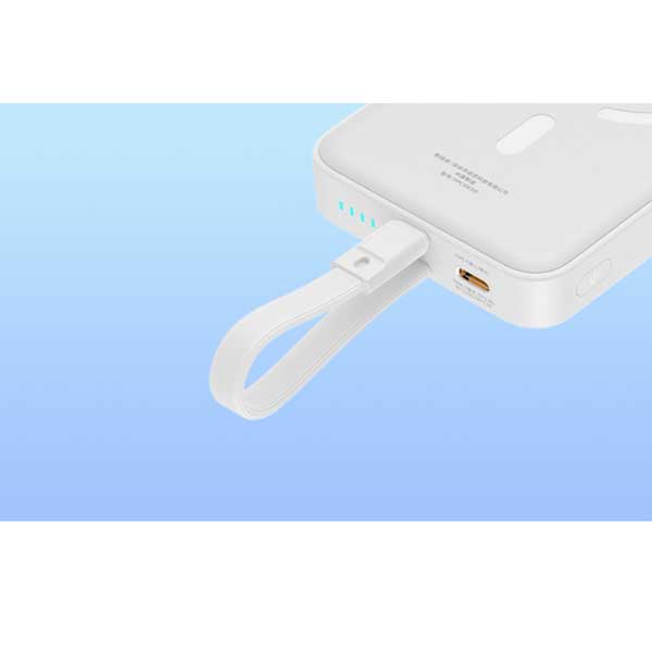 پاوربانک وایرلس مگنتی 10000 با کابل لایتنینگ بیسوس Baseus Magnetic mini 20W Power Bank PPCXM10I — تصویر ۵