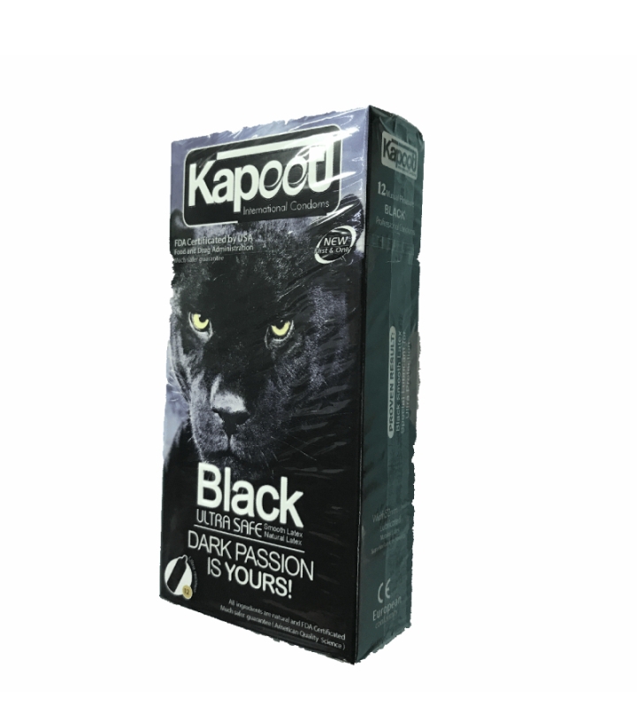کاندوم کاپوت مدل Black Ultra Safe بسته 12 عددی — تصویر ۲