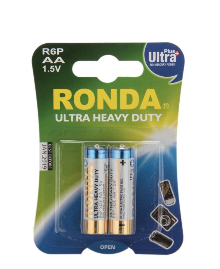 باتری قلمی روندا مدل Ultra plus Ultra Heavy Duty بسته 2 عددی — تصویر ۲
