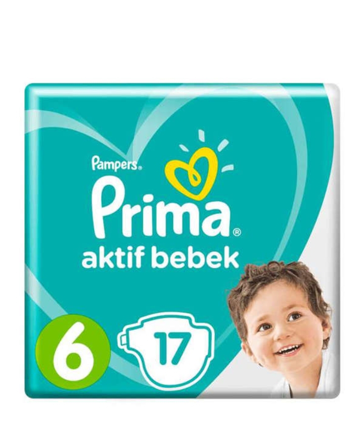 پوشک کودک پریما مدل Yeni سایز 6 بسته 17 عددی
