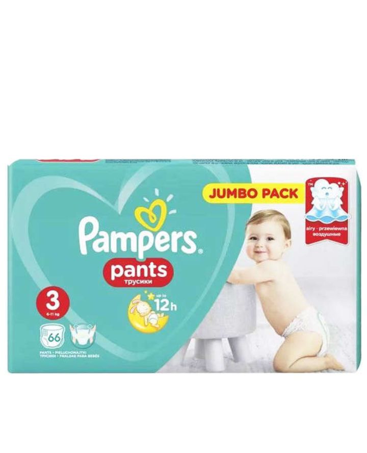پوشک پمپرز مدل Baby Dry سایز 3 بسته 66 عددی