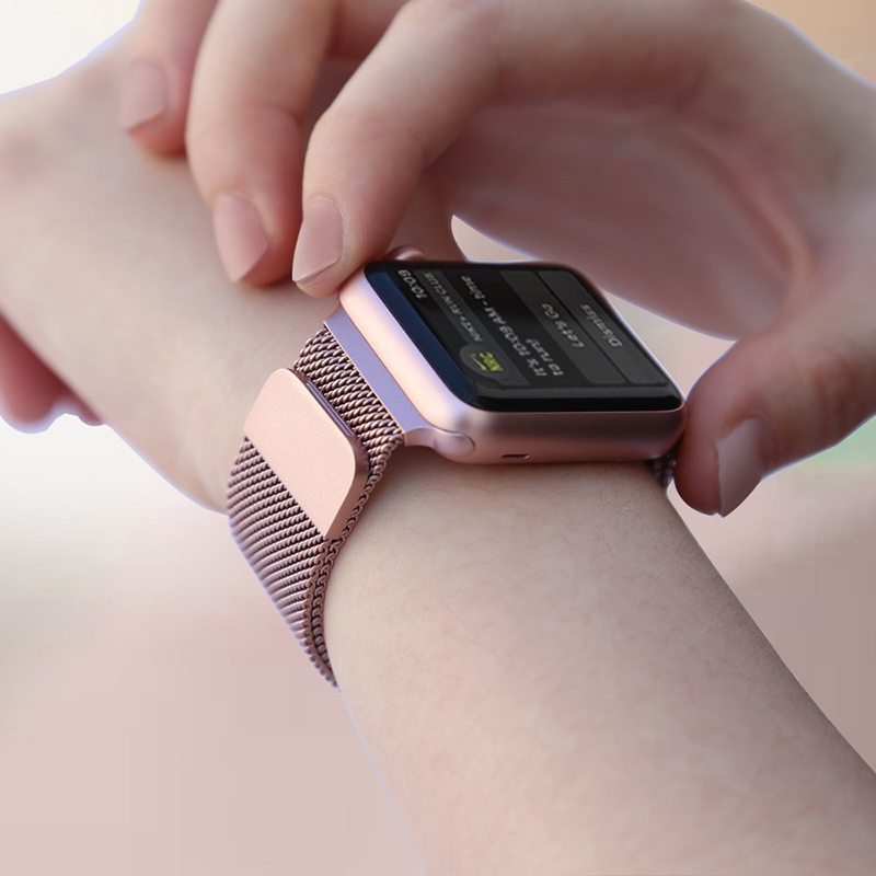 بند فلزی مدل Milanese Loop مناسب برای اپل واچ ۴۱/۴۰/۳۸ میلی متری — تصویر ۵