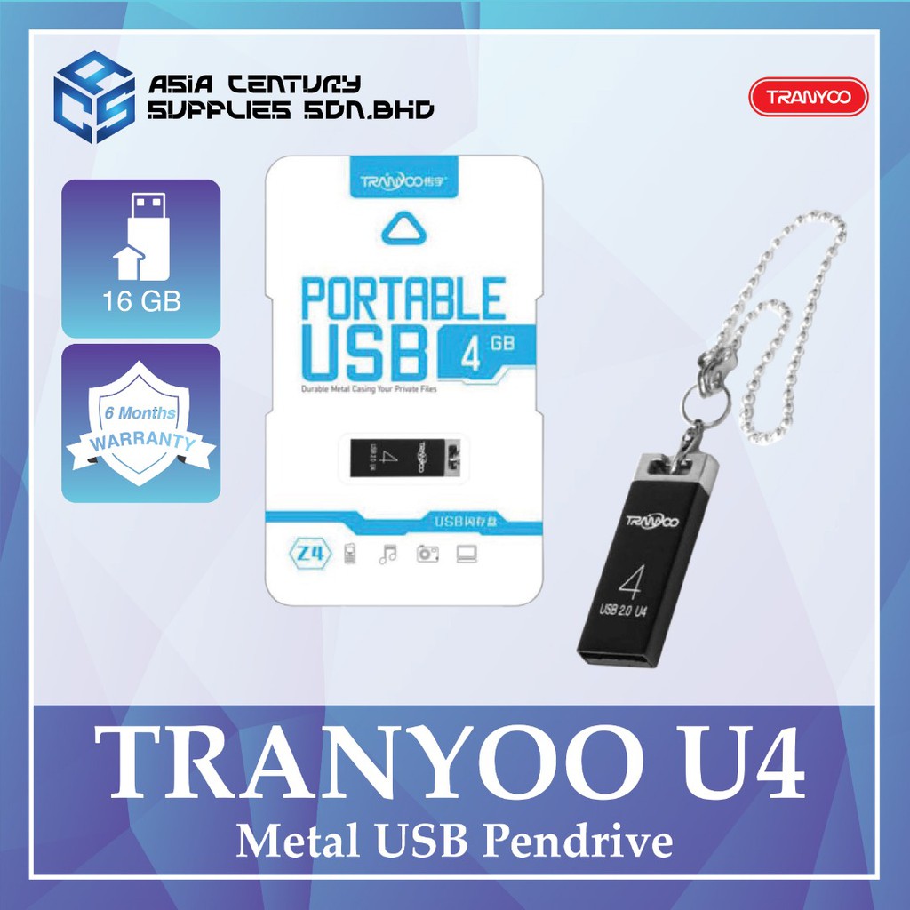 فلش مموری ۱۶ گیگابایت ترانیو Tranyoo U4 16GB Flash Memory Metal — تصویر ۳