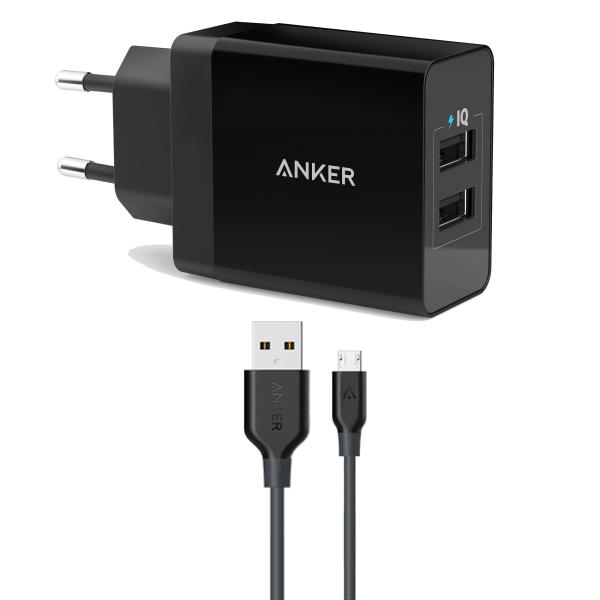 شارژر دیواری انکر مدل B2021 به همراه کابل تبدیل microUSB — تصویر ۲
