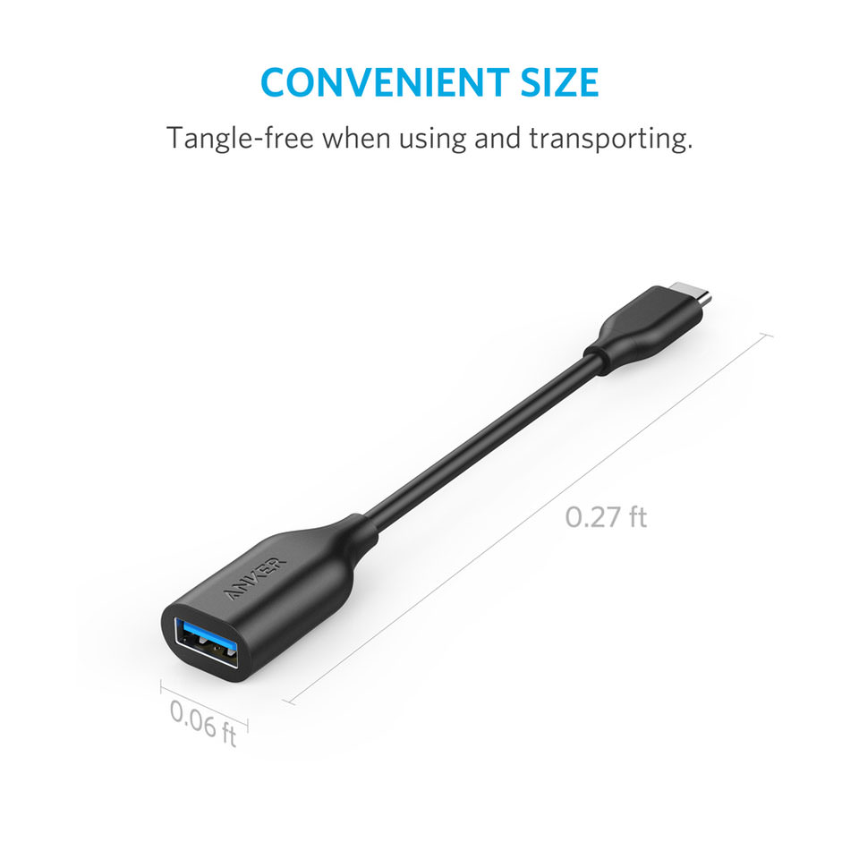 کابل تبدیل USB 3.1 به USB-C انکر مدل A8165 PowerLine به طول ۰/۰۸ متر — تصویر ۳