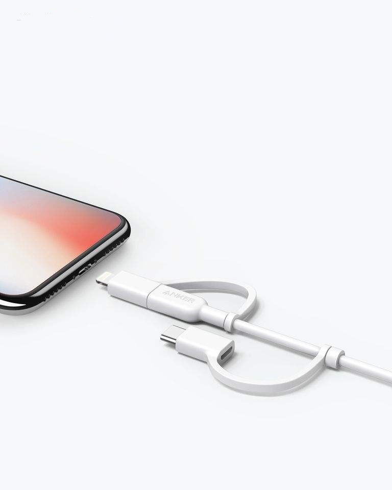 کابل تبدیل USB به لایتنینگ/USB-C/microUSB انکر مدل A8436 Power line2 طول ۰٫۹ متر — تصویر ۴