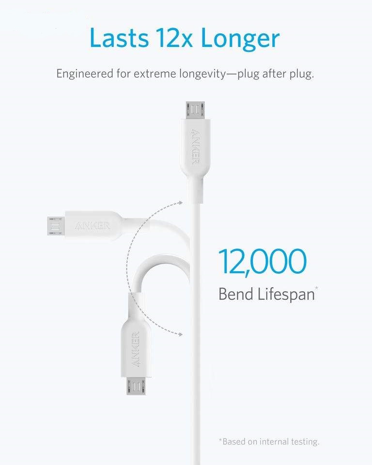 کابل تبدیل USB به لایتنینگ/USB-C/microUSB انکر مدل A8436 Power line2 طول ۰٫۹ متر — تصویر ۳
