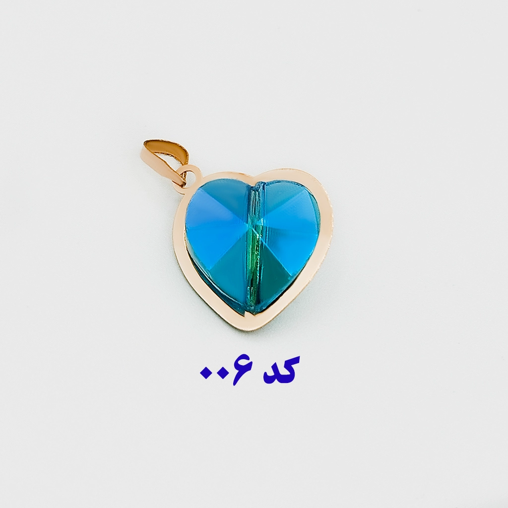آویز گردنبند طلا 18 عیار سوزیانا مدل قلب رنگبندی — تصویر ۸