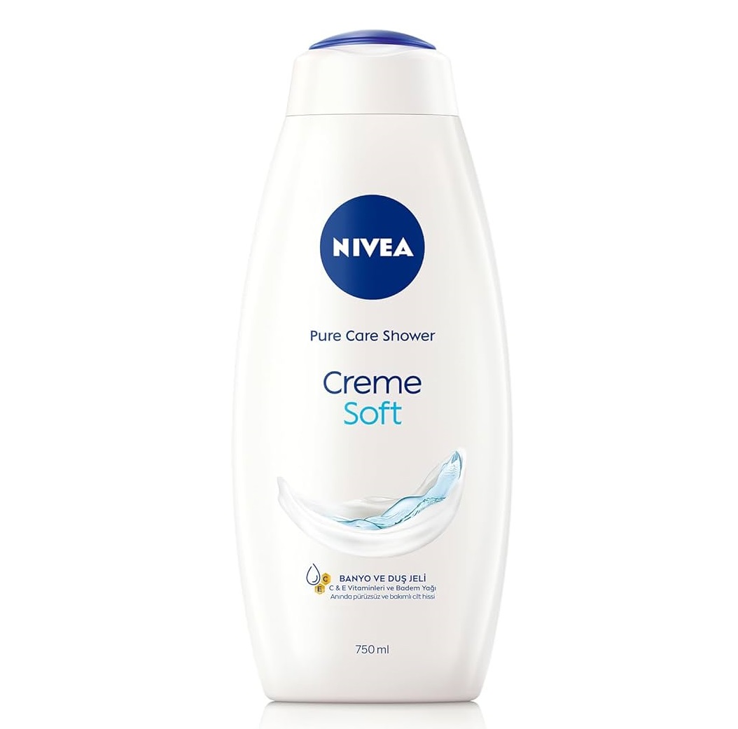 شامپو بدن مدل creme soft حاوی روغن بادام نیوا 500میل NIVEA