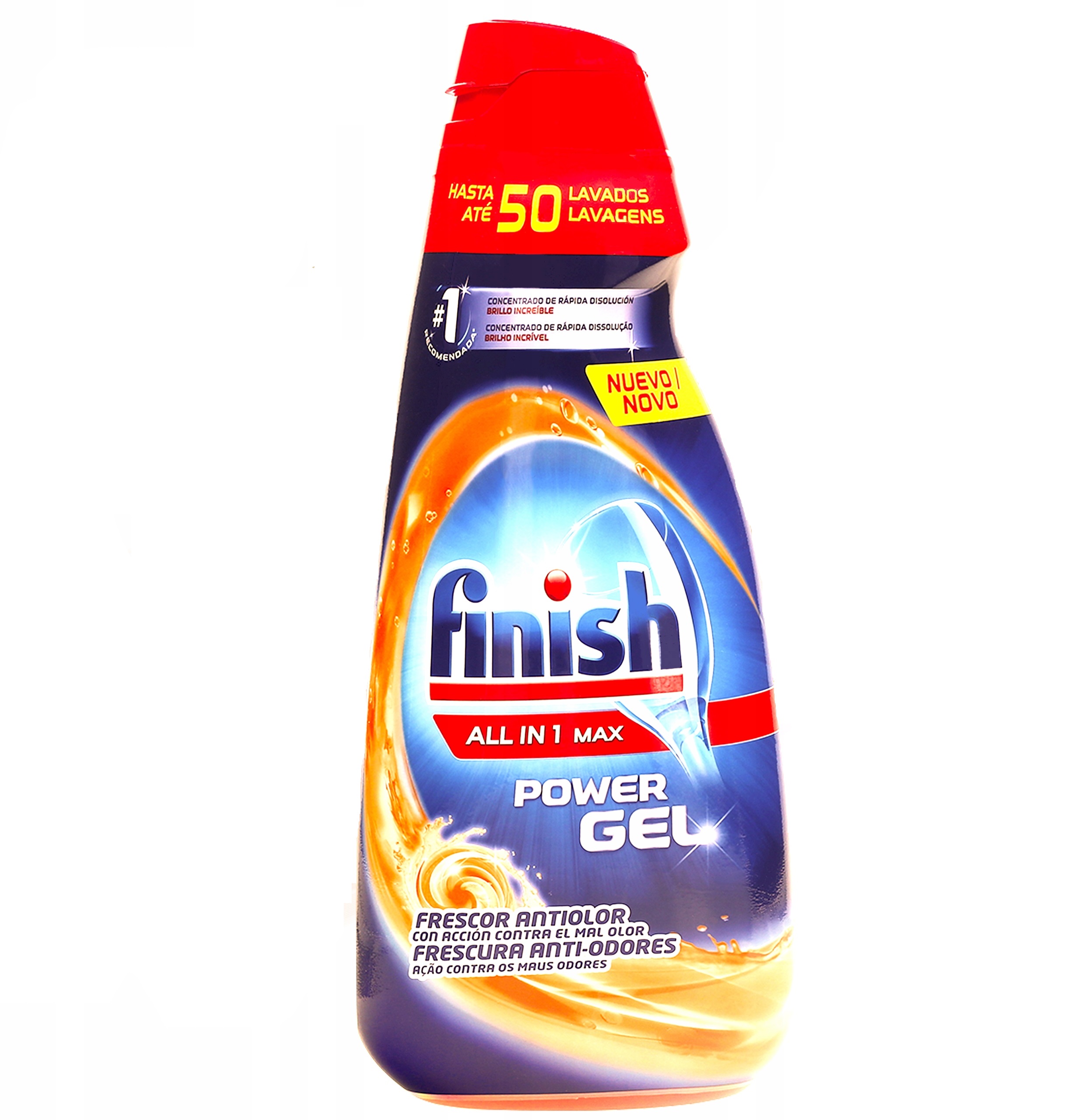 ژل ماشین ظرفشویی فینیش سری All In 1 Max با رایحه پرتقال 1 لیتر Finish