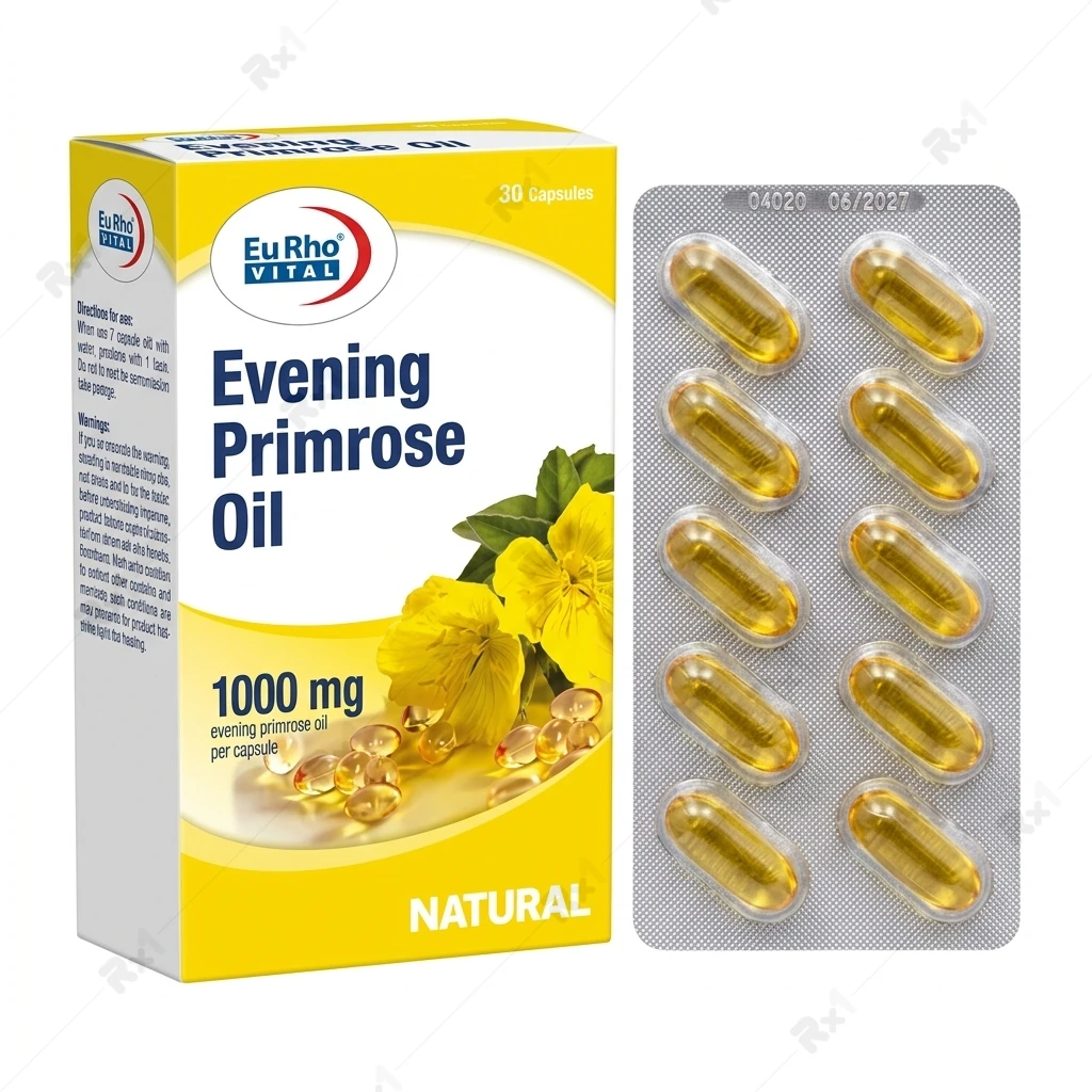 کپسول ایوینینگ پرایم رز اویل ۱۰۰۰ میلیگرم یوروویتال – ۳۰ عددی