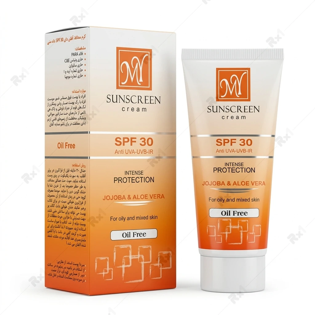 کرم ضد آفتاب فاقد چربی مای SPF 30 مناسب پوست چرب و مختلط حجم ۵۰ میلی‌لیتر