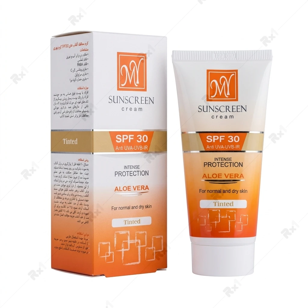 کرم ضد آفتاب رنگی مای مدل Tinted حاوی آلوئه‌ورا SPF30 مناسب پوست نرمال و خشک حجم 50 میلی‌لیتر