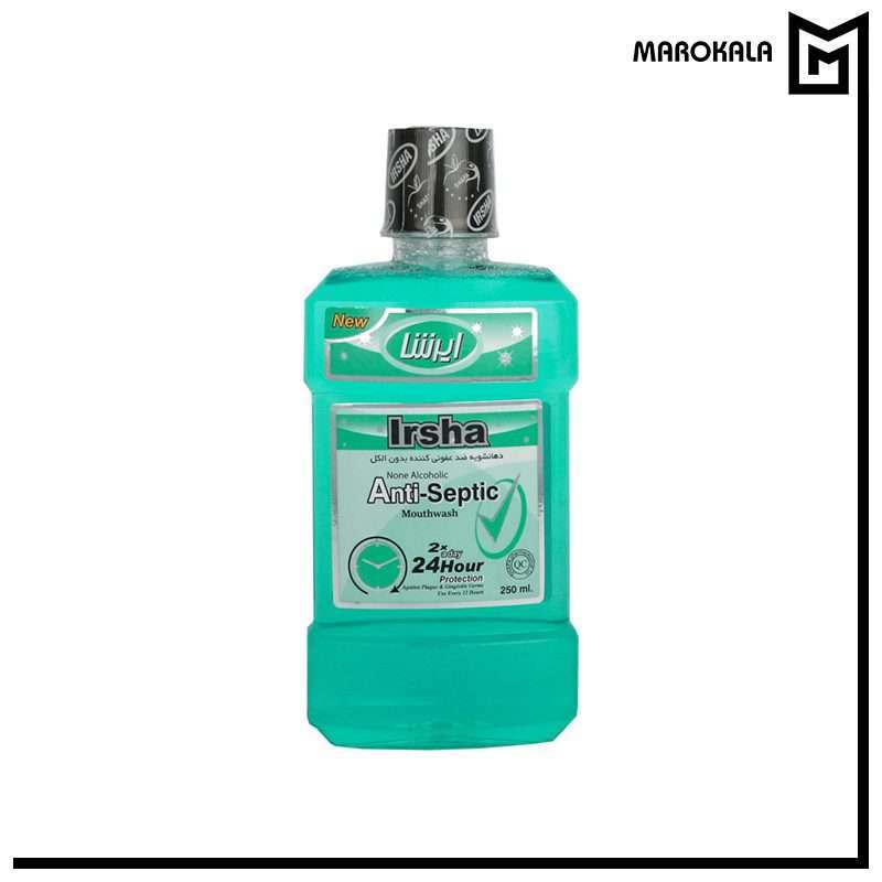 دهان شویه ایرشا مدل anti septic حجم 250 میلی لیتر(قیمت خرید عمده 32.000 تومان) - ماروکالا، فروش عمده محصولات آرایشی و بهداشتی — تصویر ۲
