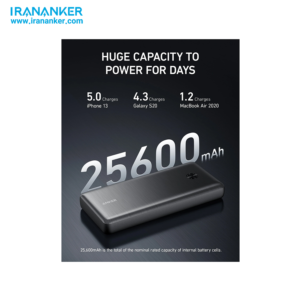 پاوربانک انکر Powercore 3 Elite 26k 87w – مدل A1291 — تصویر ۴