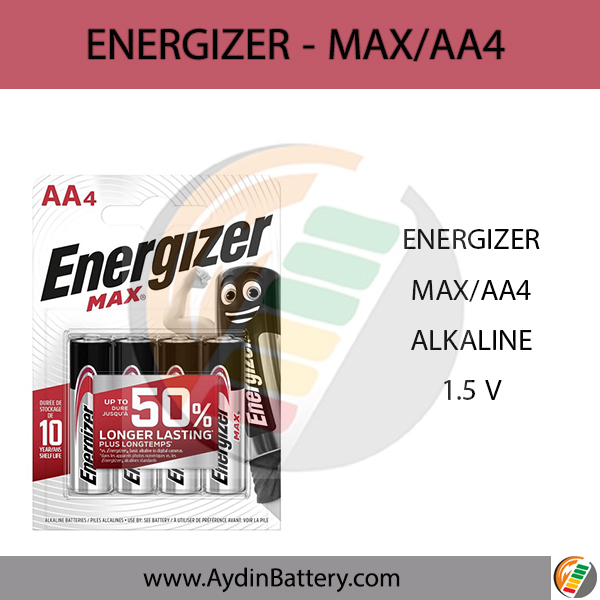 باتری قلمی آلکالاین ENERGIZER-AA4 MAX — تصویر ۲