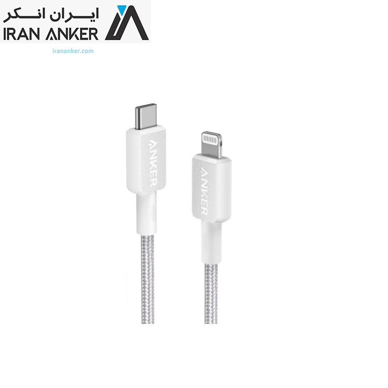 کابل نسل سوم 180 سانتی انکر تایپ سی به لایتنینگ Anker 322 USB-C to Lightning مدل A81B6