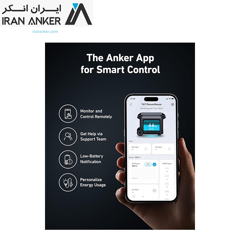 نیروگاه همراه انکر Anker 767 Portable Power Station F2000 PowerHouse 2048Wah مدل A1780 — تصویر ۸