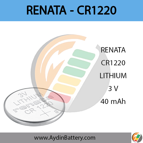 باتری لیتیومی سکه ای رناتا RENATA – CR1220 — تصویر ۲