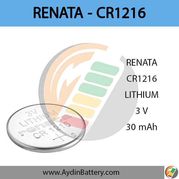 باتری لیتیومی سکه ای رناتا RENATA – CR1216 — تصویر ۲