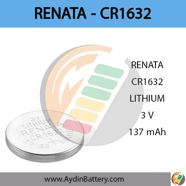 باتری لیتیومی سکه ای رناتا RENATA – CR1632 — تصویر ۲