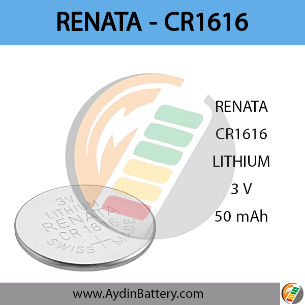 باتری لیتیومی سکه ای رناتا RENATA – CR1616 — تصویر ۲