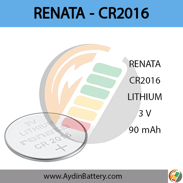 باتری لیتیومی سکه ای رناتا RENATA – CR2016 — تصویر ۲