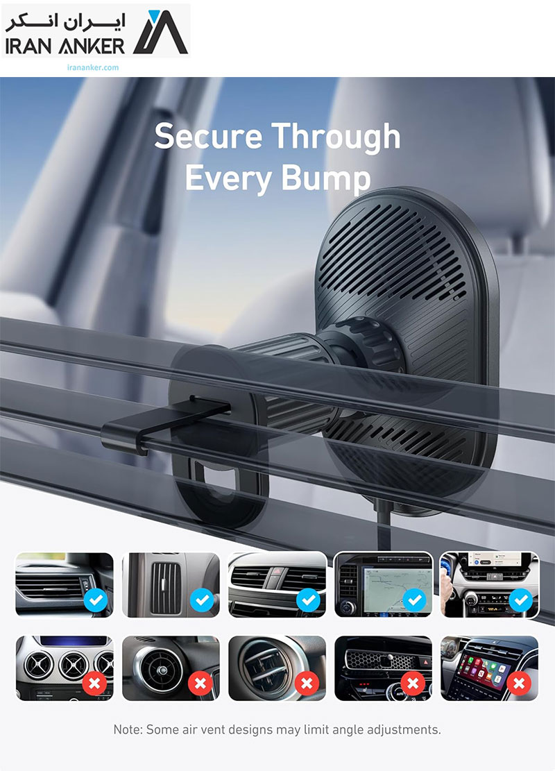 پایه نگهدارنده خودرو و شارژر بی سیم انکر مدل Anker MagGo 15W MagSafe Car Mount مدل B2932 — تصویر ۴